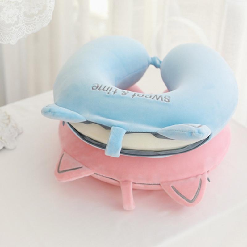 Ushaped Travel Pillow Cartoon Animal Neck Pillows for Travel Office Work Home