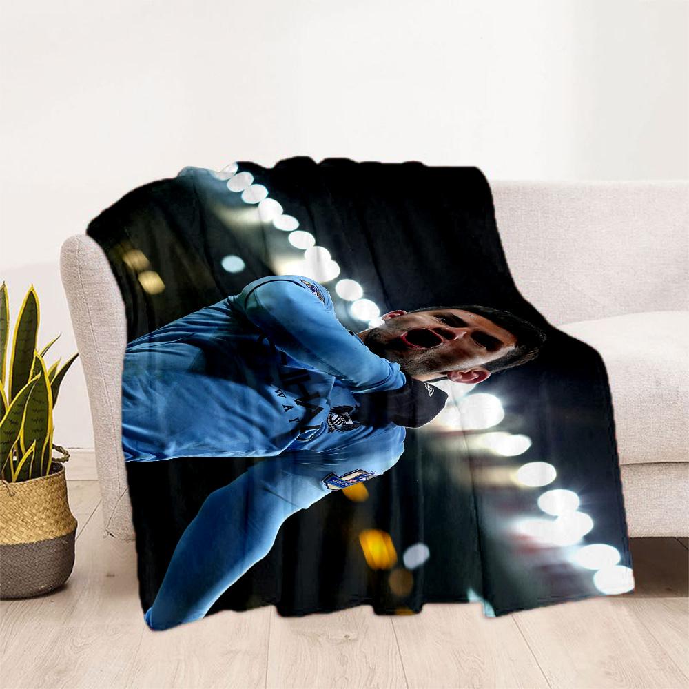 Manchester City Player Action Blanket Soft & Cozy Suitable for Seaside Office Chair Bed Four Seasons Universal Modern