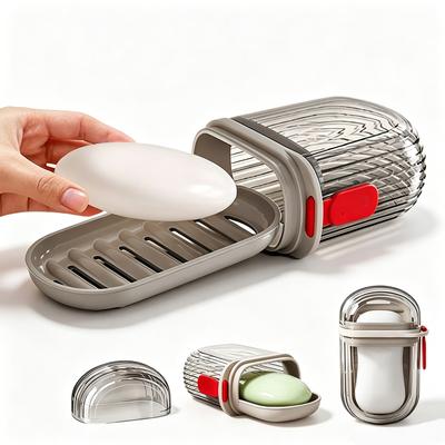 Portable Travel Soap Box with Airtight Sealed Lid for Bathroom and Gym Storage