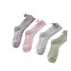 Dotted Yarn Wool Bow Woolen Socks Thickened Warm Solid Color Mid-Tube Cashmere Stack Socks
