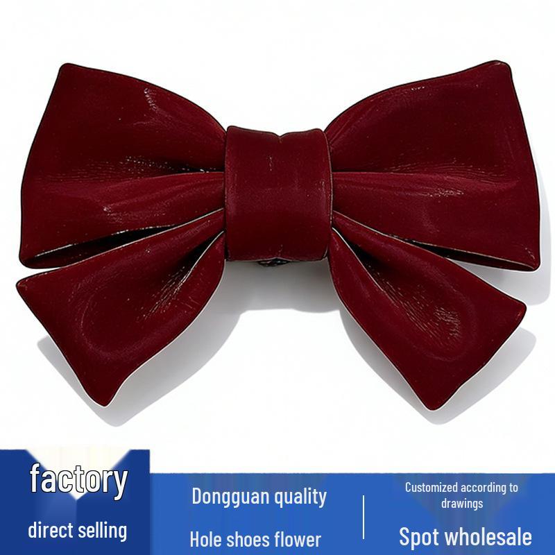 Leather Bow Flower Shoe Buckle Accessories