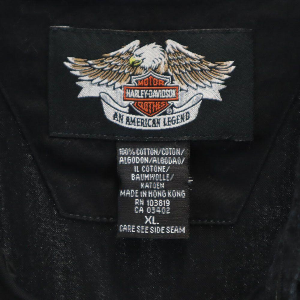 HARLEY DAVIDSON Back print Short sleeve Button down shirt XL Black series Men's Used