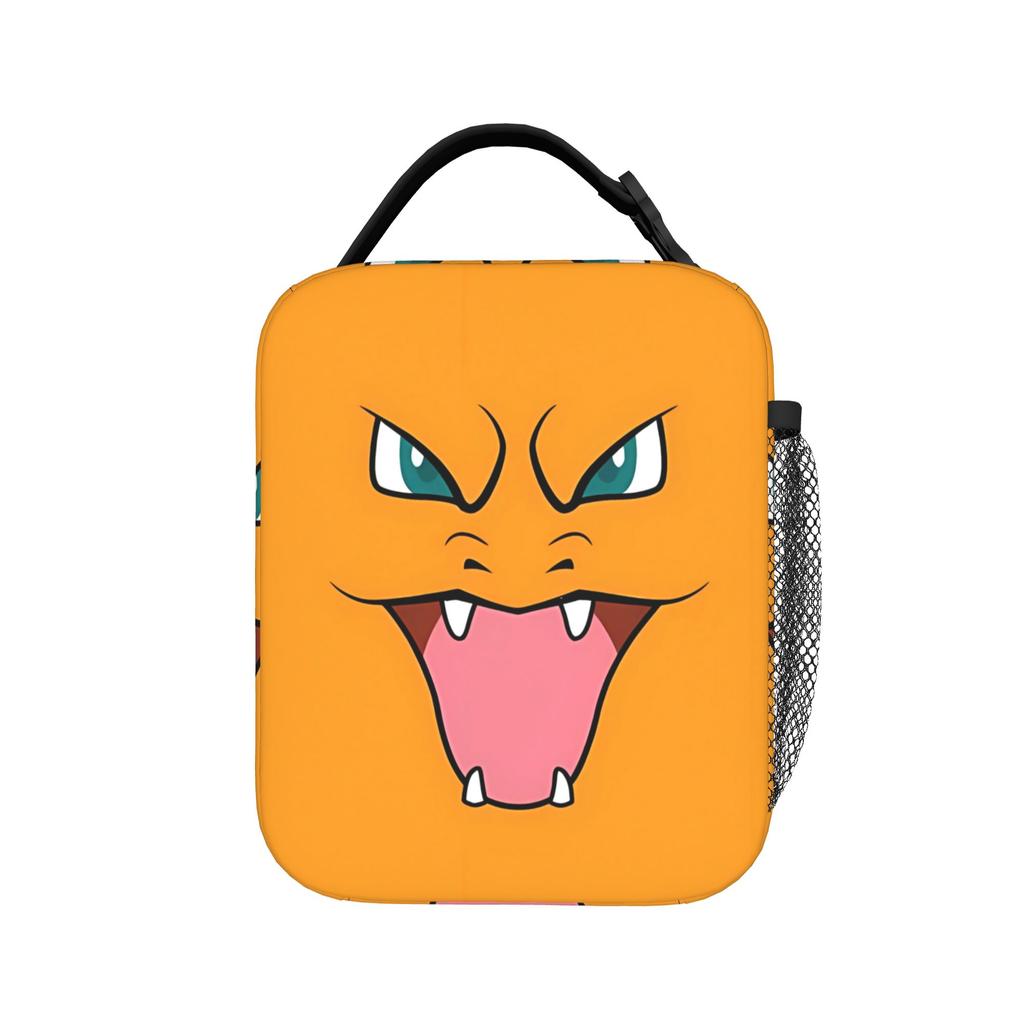 Charizard Simple Face Anime Lunch Bag For Child Print Outdoor Picnic Lunch Box Casual Convenient Oxford Cooler Bag
