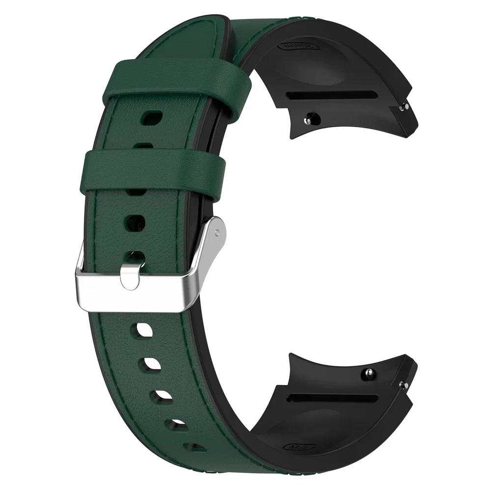 Silicone Leather Bracelet For Samsung Galaxy Watch 7 6 5 Pro 40mm 44mm Band Watch 6 4 Classic 47/43/46mm Strap Correa Watchband