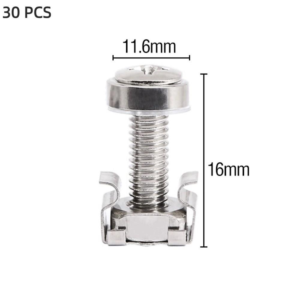 30pcs Stainless Steel Screws Buckle Nut Nickel Plated Black Zinc Mount Cage Nuts M6 Rust Proof Cabinet Screws Snap Nuts