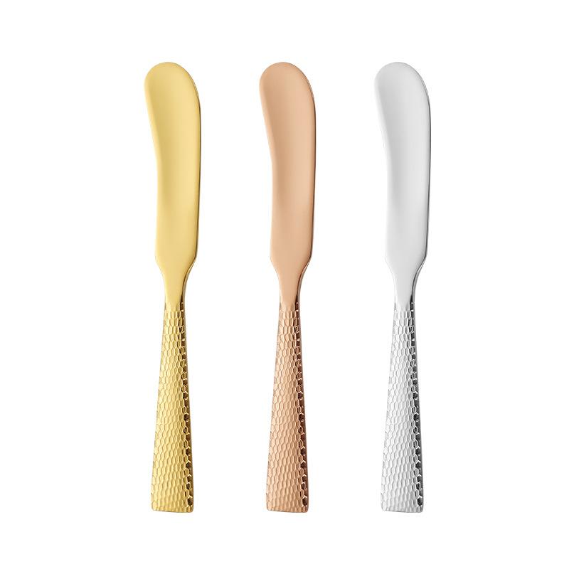Hammer Patterned 304 Stainless Steel Butter Knife, Cheese , Jam Spatula, Thickened Butter Baking Scraper  Kitchen Accessories
