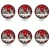 6pcs Winter Placemat -38cm Round, Christmas Snowflake Pattern, Anti Slip and Heat-resistant, for Christmas Decorative Placemats