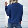 Women's Casual Solid Color Slim Fit Sweater Textured Stand Collar Long Sleeve Top