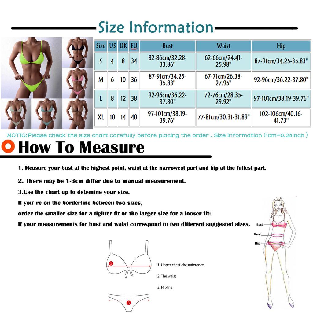 Women's Two Piece Bikini Set Triangle Top with Adjustable Straps and Low Rise Bottoms for Beach Swimwear Summer Poolside
