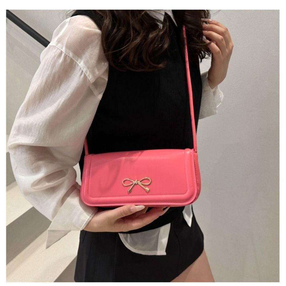 Korean Bowknot Shoulder Bag Solid Color Underarm Bag High Quality Bow Crossbody Bag  Ladies