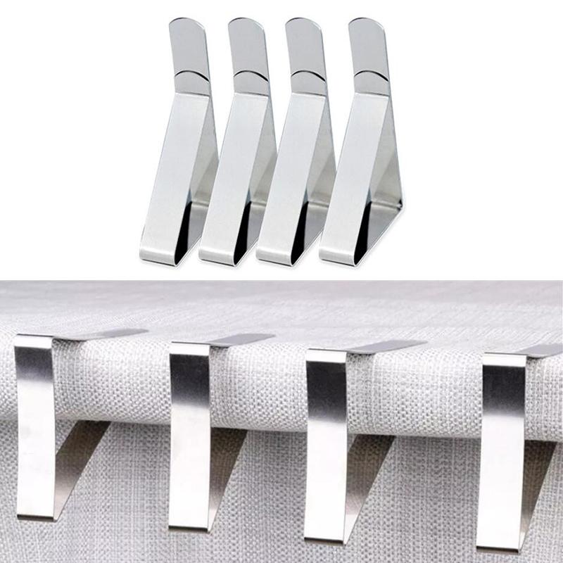 Stainless Steel Anti-Slip Tablecloth Clips Non-slip Tables Cover Securing Clamps Clip Wedding Camping Promenade Table Cover Clip
