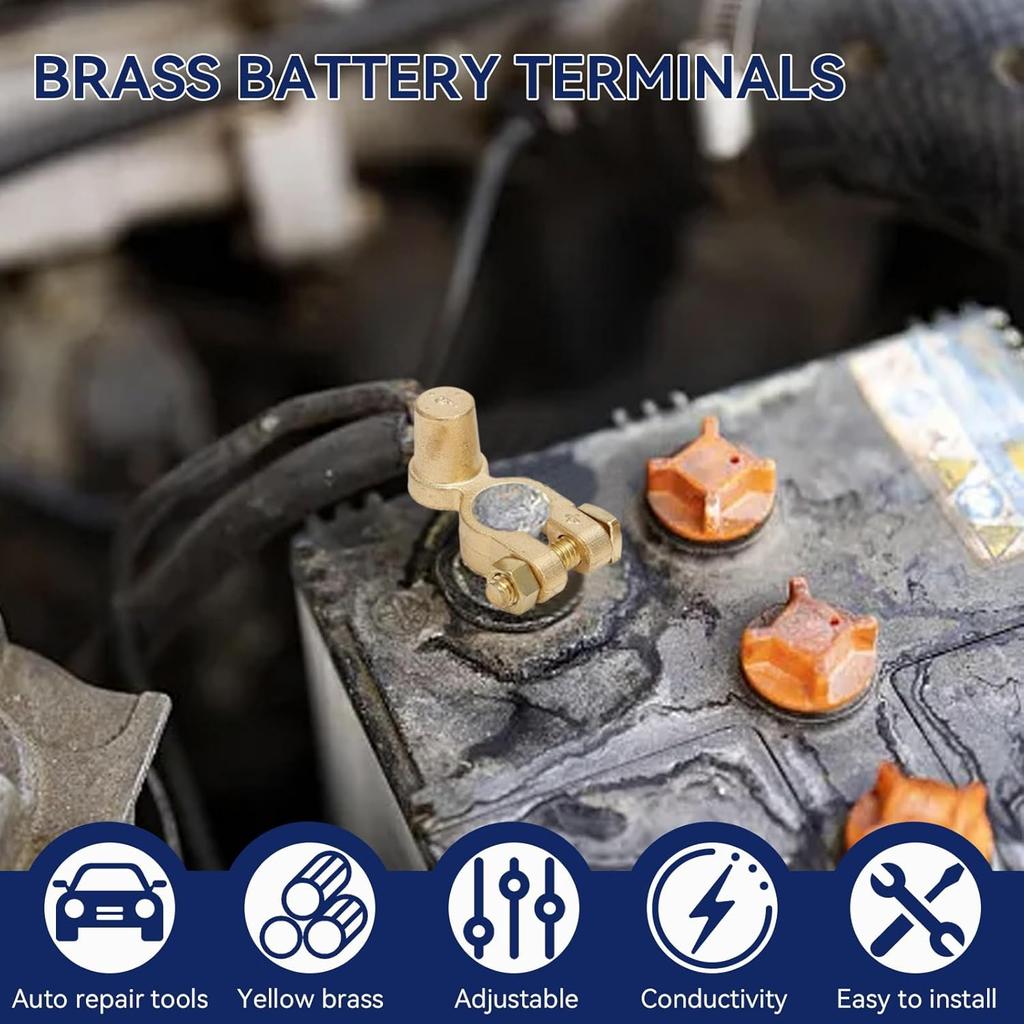 1 Pair Battery Terminal Connector, Car Battery Disconnect Terminal SAE To JIS Positive Negative Top Post Battery Terminal for Auto