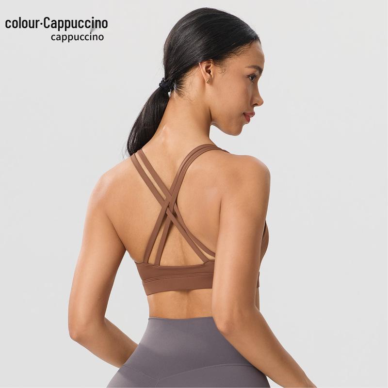 Women s Cross-Back Shock-Absorbing Sports Bra, Push-Up & Shaping for Running & Yoga L