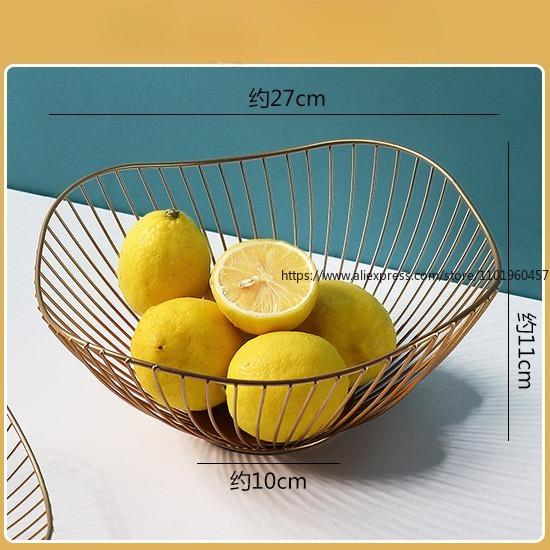 Nordic Creative Fruit Basket Ironwork Home Fruit Plate Snack Storage Basket Living Room Desktop Storage