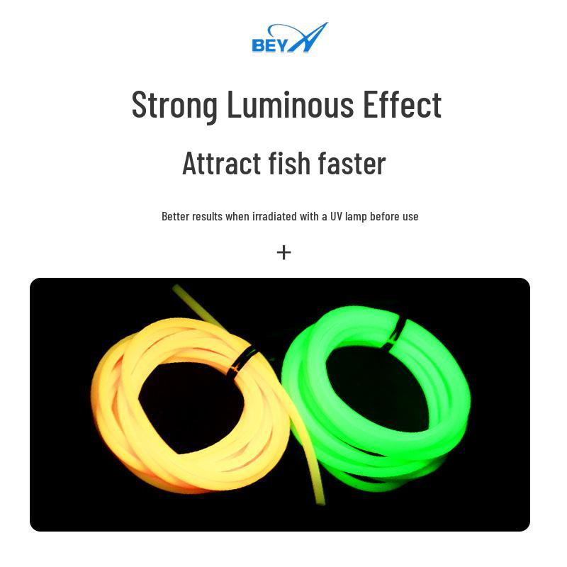 Set di Montature Tubolari Luminose BEYA: Ami e Filo da Pesca Fluorescenti con Manicotti in Silicone Super Luminosi per la Pesca Notturna