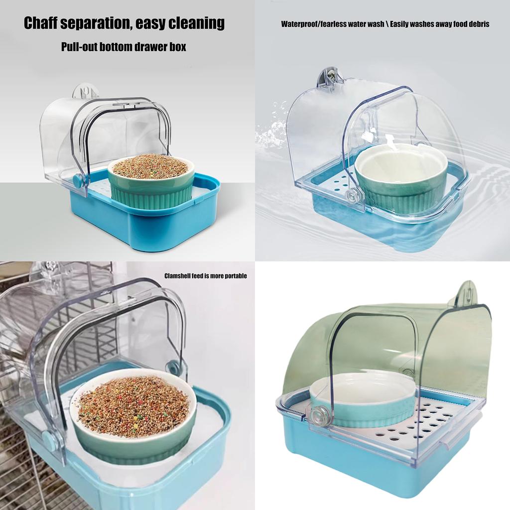 Pet Bird Bath Tub Transparent Bathing Tub Parrot Bathtub Parrot Shower Box Bathtub with Bottom Drawer