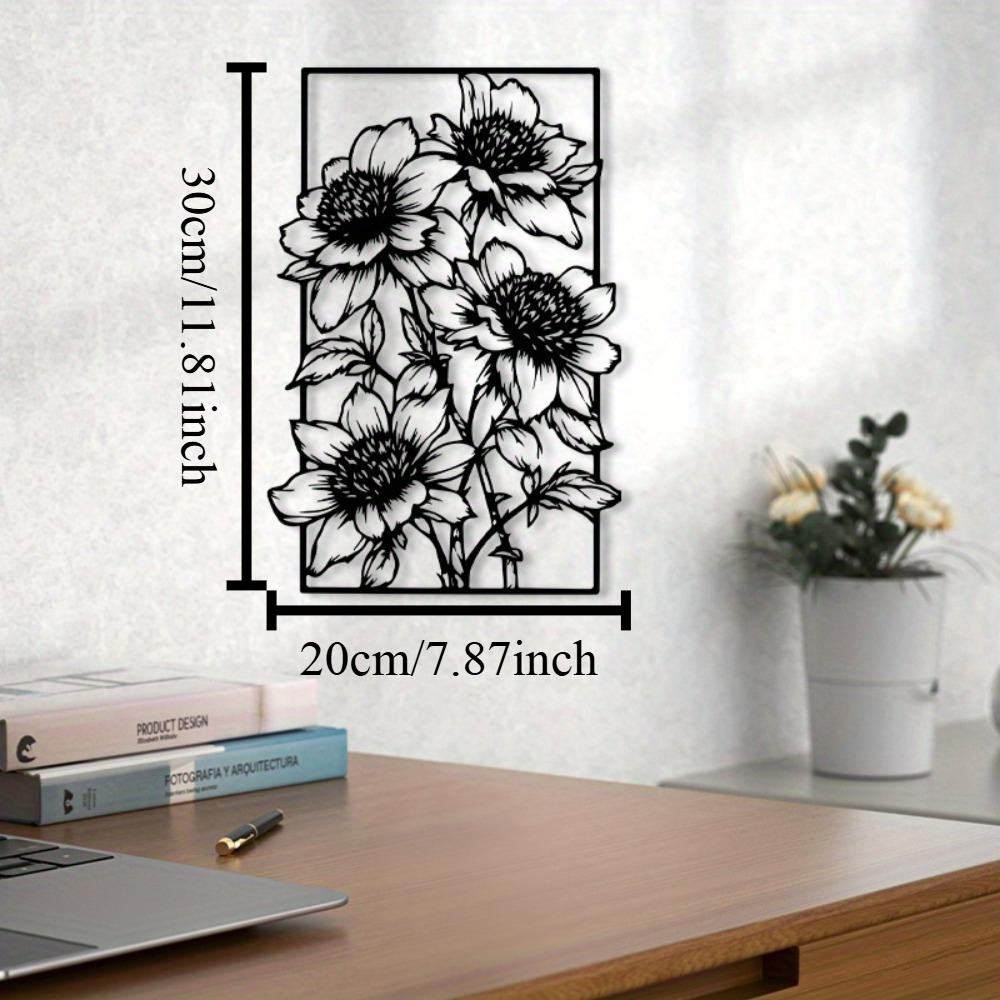 Vintage Iron Flower Wall Art Painted Metal Decor Easter Ornament Home Accent Indoor Outdoor 12in