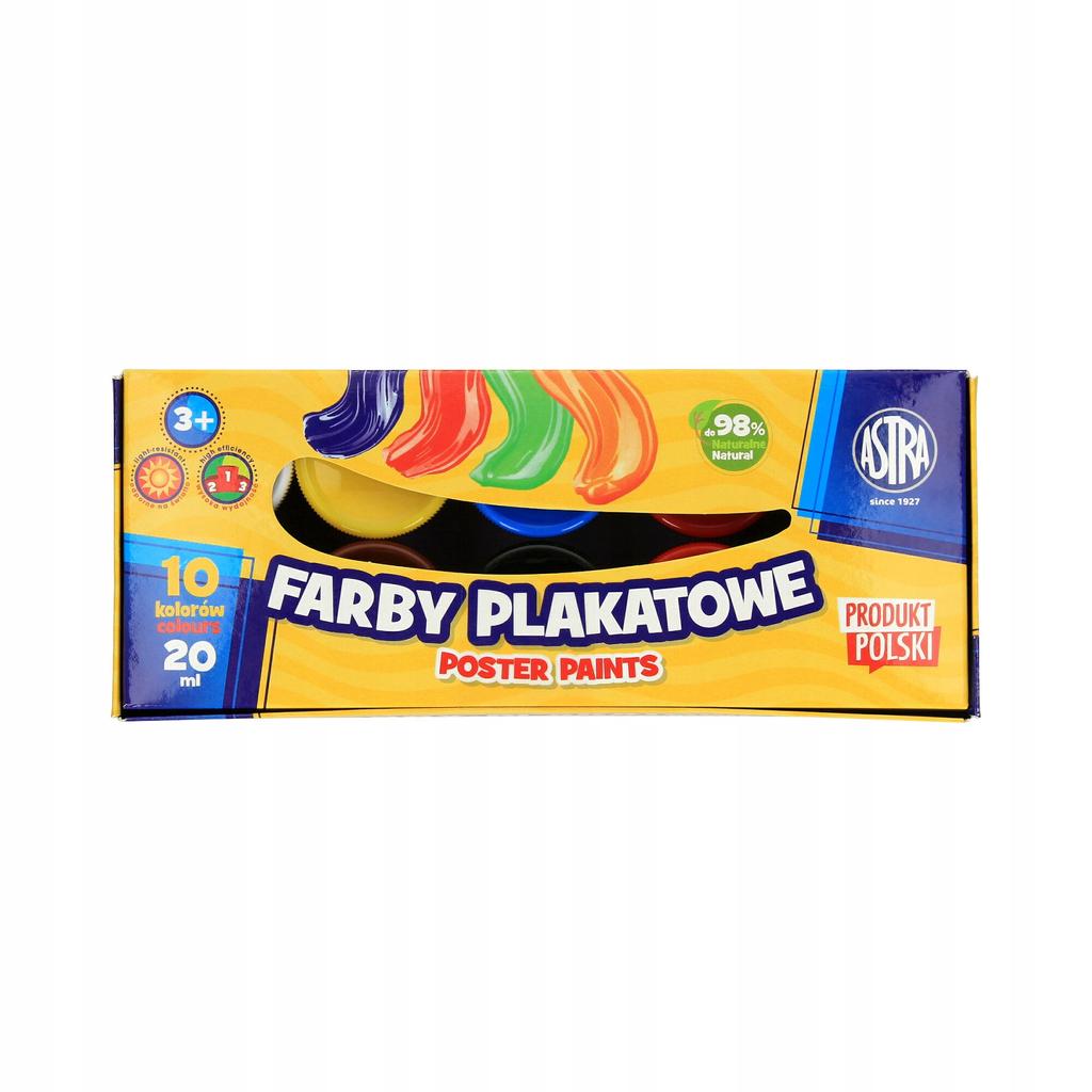 Farby plakatowe ASTRA 10 kol x 20 ml Standard 5182