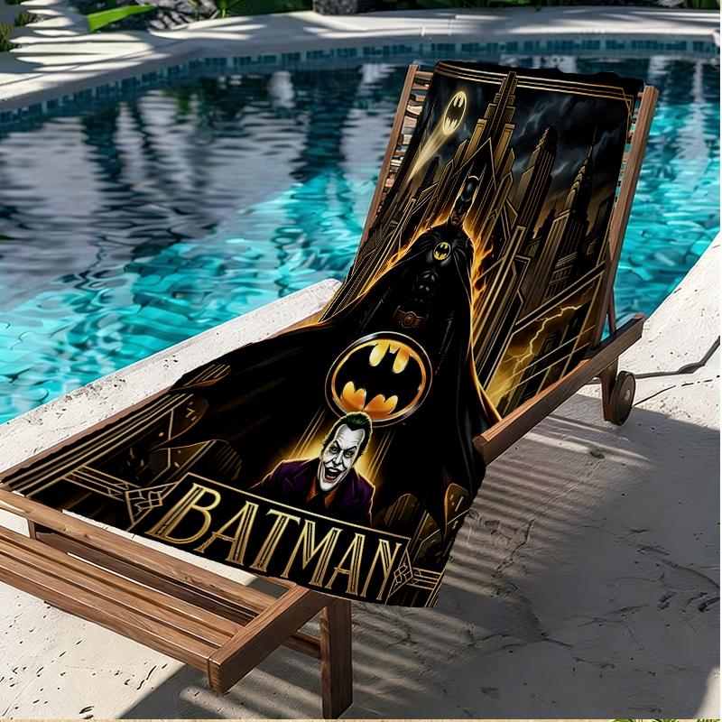 Toalha de Praia com Estampa do Batman, Toalha de Praia Versátil Leve Absorvente para Piscina Surf Yoga Banheiro, Perfeita para Presente de Aniversário Feriado