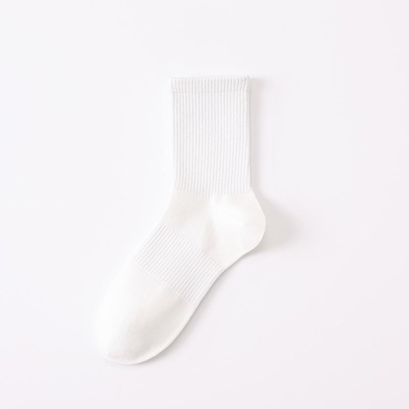 Male Spring and Autumn All Kinds of Casual Solid Color Antibacterial Sweat Absorption Breathable Boneless Anti Paging Tube Socks