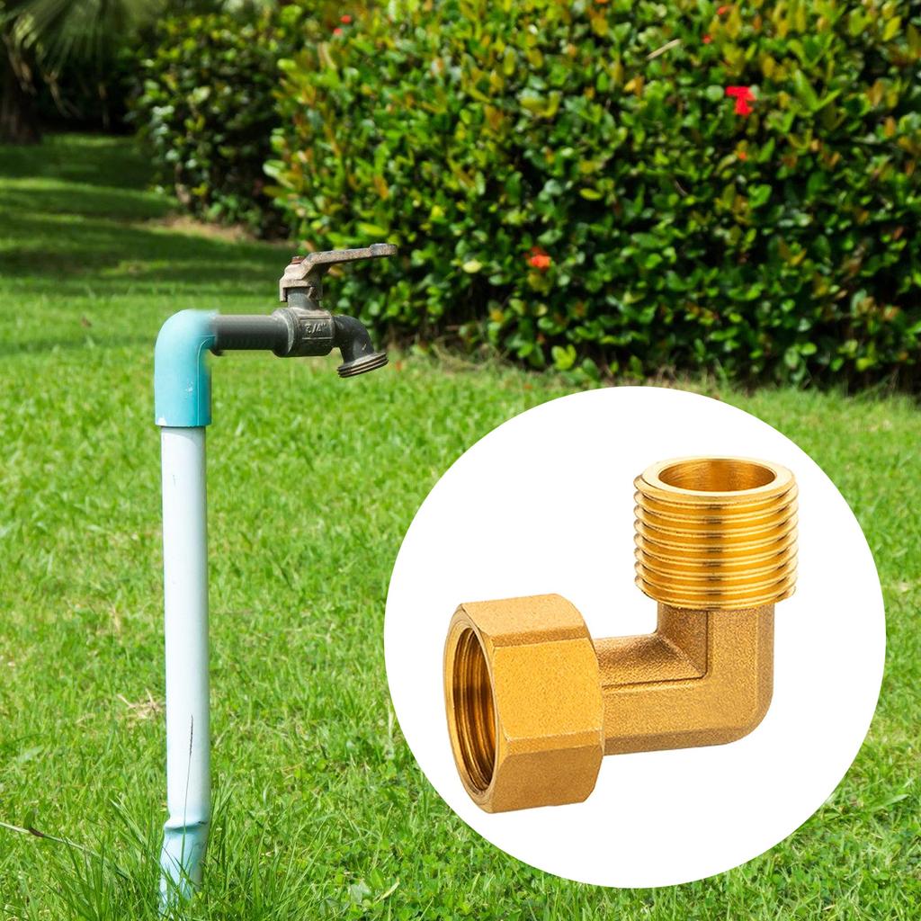 Pack Of 3 Sturdy Brass Materials 90 Degree Point Fitting 1/2Inch Male To Female Thread For Water Installations