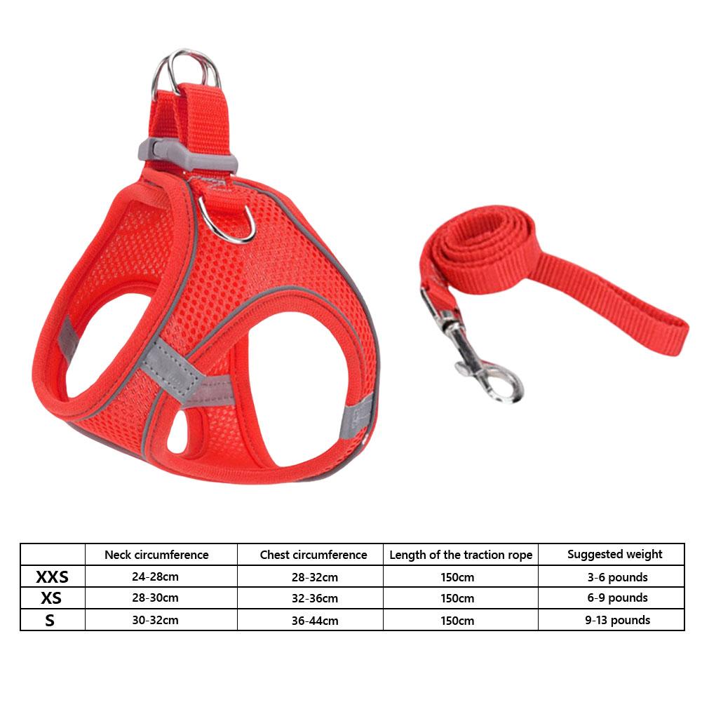 Pet Harness with Reflective Strip Cat Dog Harnesses And Leashes Set Adjustable Pet Harness Vest Pet Supplies for Outdoor Walking
