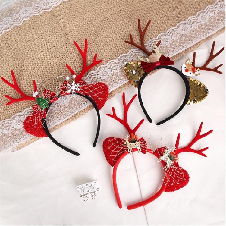 Children Christmas Ears Headbands Masquerades Halloween Hair Hoop for Kids Teens and Adults