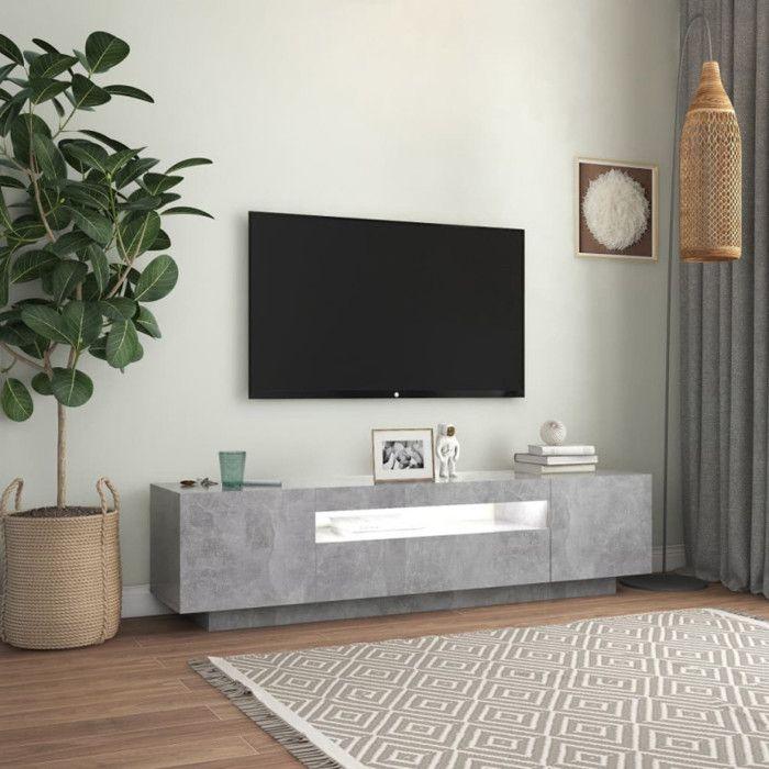VidaXL Meuble TV avec Lumières LED, Armoire de Télévision, Meuble Télé de Salon, Armoire Basse Salle de Séjour Intérieur, 804431