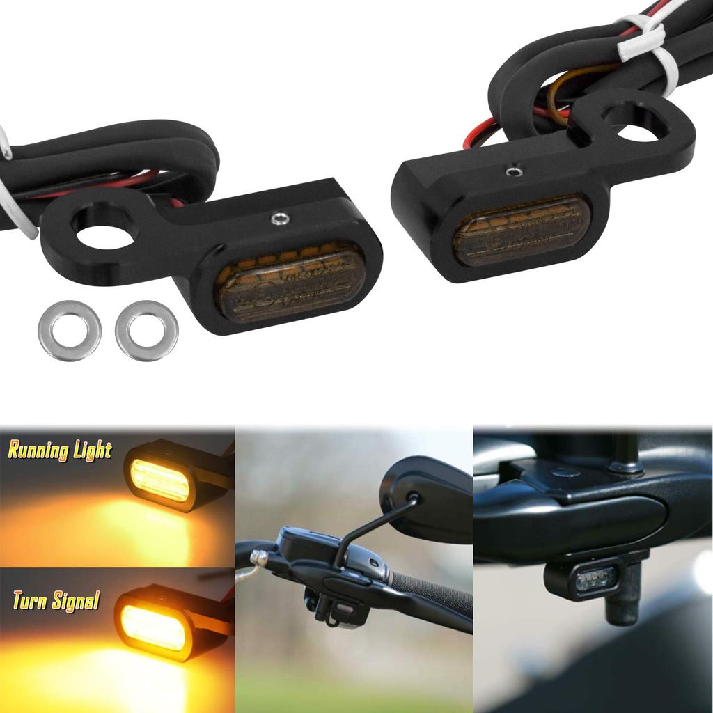 HDBUBALUS Motorcycle 12V LED Turn Signal Indicators for Harley Touring FLHR Softail (Black)