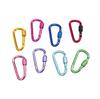 D-Shaped Locking Aluminum Carabiner No. 6 with Keyring for Backpack and Rope