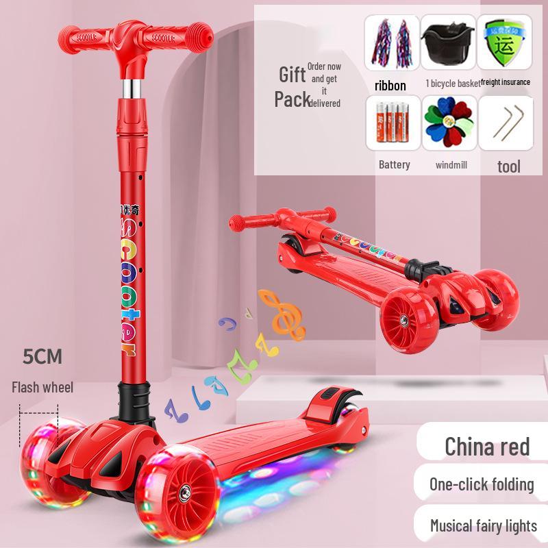 Kinder-Klapproller mit blinkenden Rädern für 2-8 Jahre