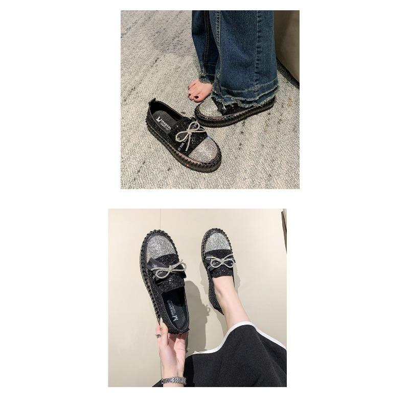 Single Shoe Female 2025 New Casual Bow Student Shoes Large Size