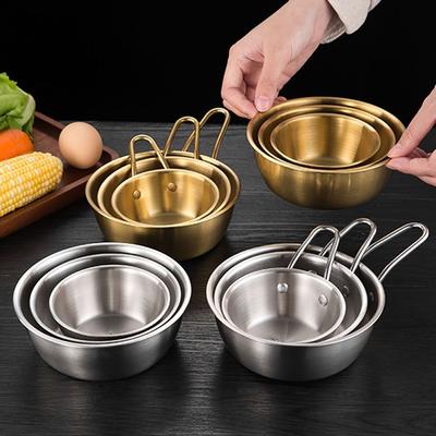 1 pièce Bols à riz pour servir les aliments avec poignée Plat à sauce assaisonnement Nouveau bol en acier inoxydable
