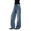 Starry Sky Shiny Wide-Leg Slimming High-Waisted Denim Pants for Women - Flaw-Concealing, Leg-Lengthening Straight Fit