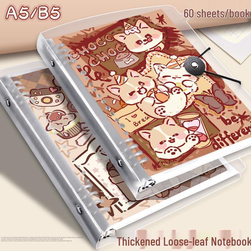 High-Value Meow Fun B5 Loose-Leaf Notebook - Thick Metal Binder for Students