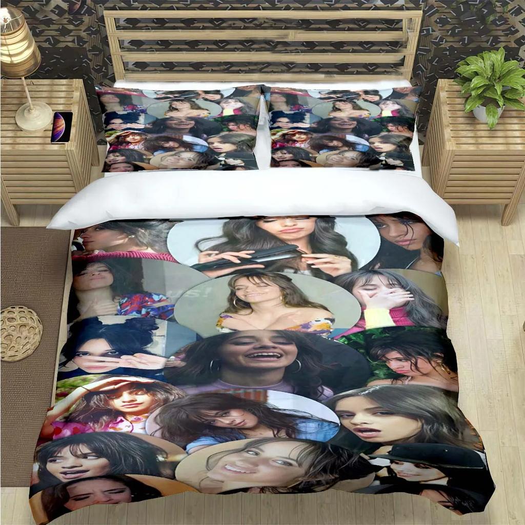 Popular Famous Singer C-Camila Cabello Print Bedding Sets Bed Supplie Set Comforter Set Teens Girls Twin Single Kid Gift