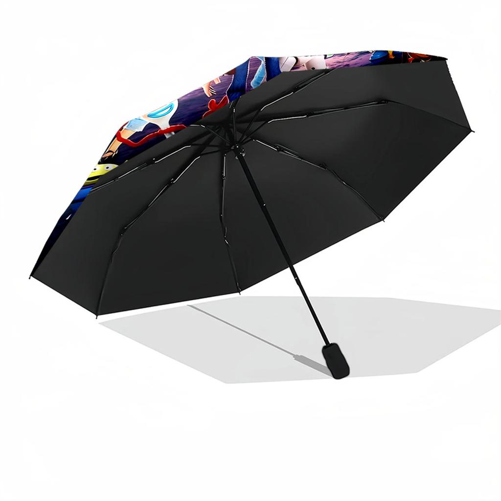 Toy Story Characters Compact Travel Automatic Umbrella with 8-Rib Durable Plastic & Iron for Women/Men Elegant Umbrella Birthday/Christmas Gift