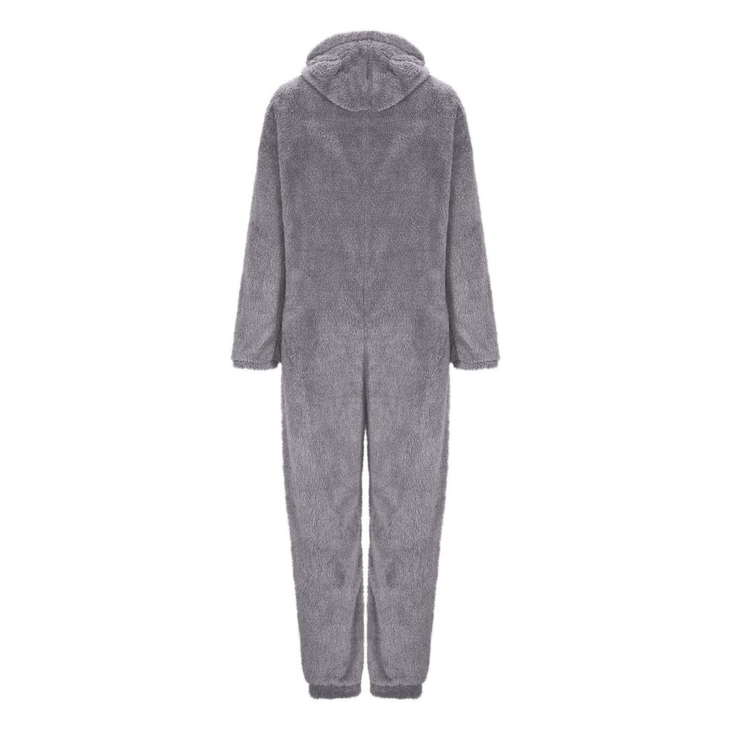 Dámské kombinézy s kapucí  Fleecová kombinéza  Teplé pyžamo  Romper Noční prádlo na zip s kapucí