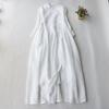 Spring and Summer Stand Up Collar Button Button Dress
