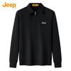 Jeep Men's Business Casual Polo Collar Long-Sleeve Sweatshirt
