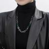 Green Pin Necklace Women's and Men's Trendy New Hip Hop Cold Wind Niche Sweater Sweater Chain Accessories