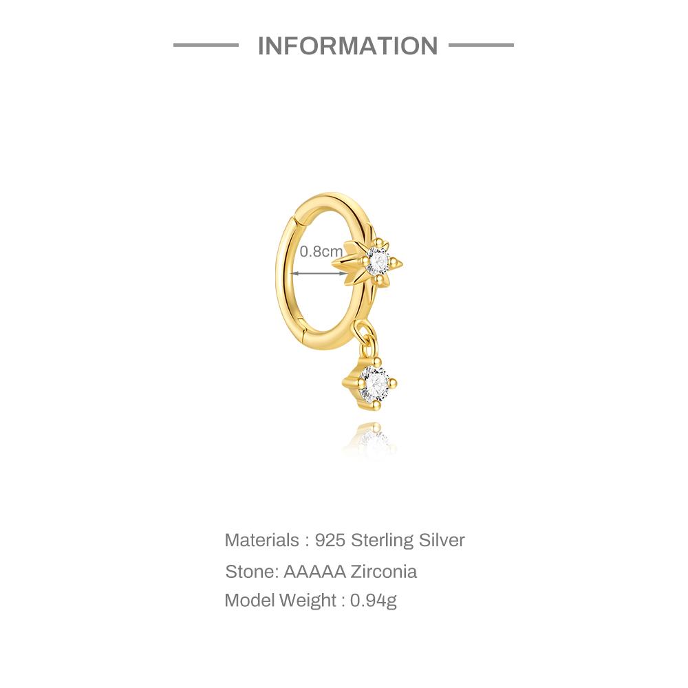 

ROXI 1Piece 925 Silver Shiny Flower Tassel Piercing Earring For Women Exquisite Personalities Charms Earrings 1 piece