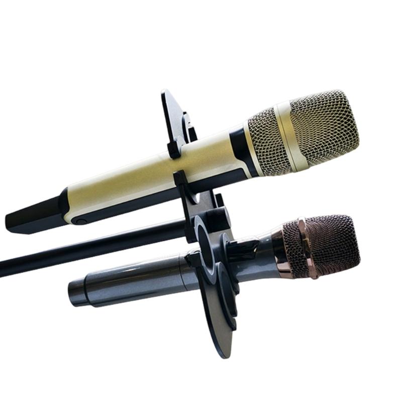Durability On-Stage Multi Mic Holder Microphone Tray with AntiSlip Plastic Pad for Up To 8Mics Secure &Neat Storage