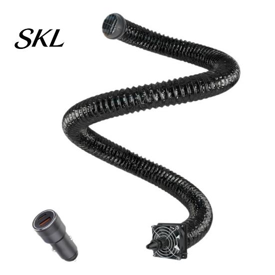 Flexible Car Air Duct Tube Conditioning Ventilation Hose for Back Seat, Portable with Vent Extension For Pets USB Flow Fan, Adjustable Pipe SUV Truck