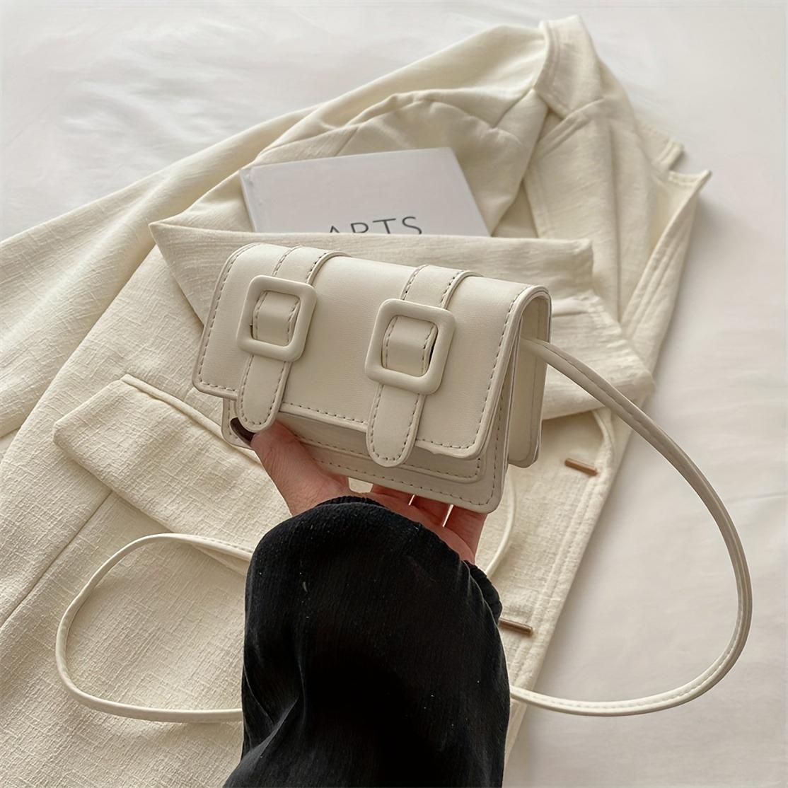 

Mini PU Crossbody Bag for Women Casual Flip Shoulder Bag Lightweight Wiped with A Damp Cloth Adjustable Shoulder Strap белый