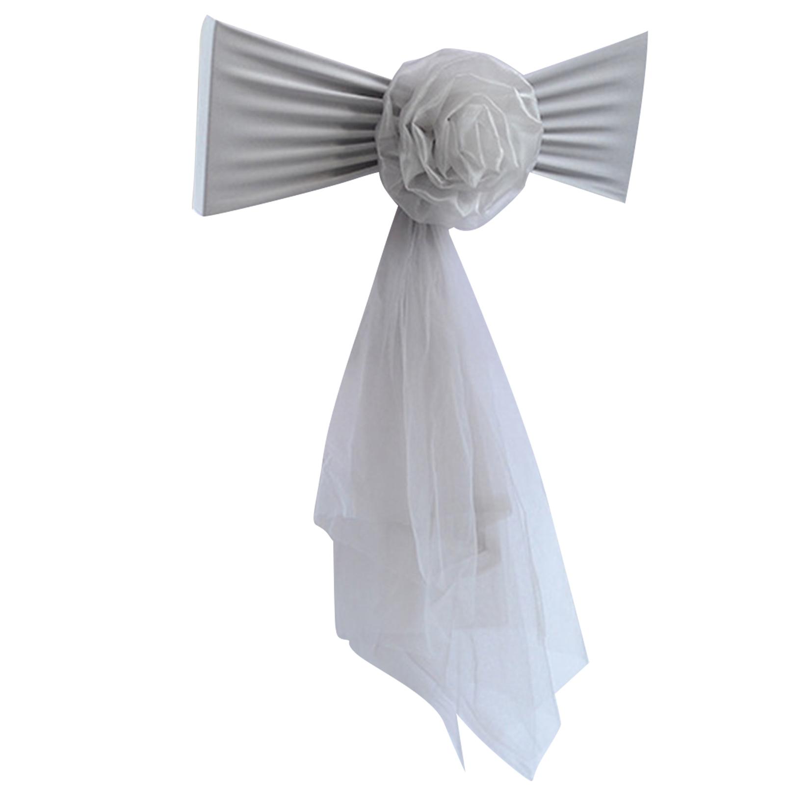 

Elastic Chair Ties Spandex Chair Sashes Bows Stretchable Chair Sash Bows for Reception and Ceremony Decorations 3
