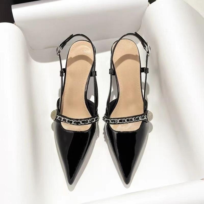Mode 2025 Neue Sommer Spitzschuh Damen Sandalen Mode Flache Slingbacks Schuhe Damen Tanzparty Pumps