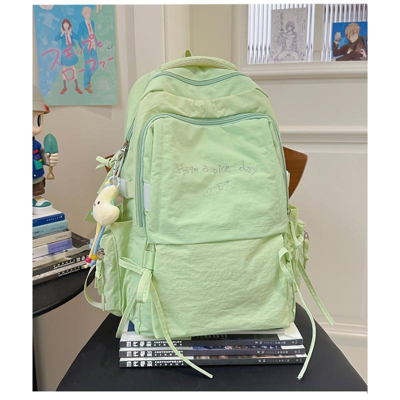 Japanese Style Light Solid Color Backpack Outdoor Travel Large Capacity Backpack Casual Versatile College Student Commuting Schoolbag