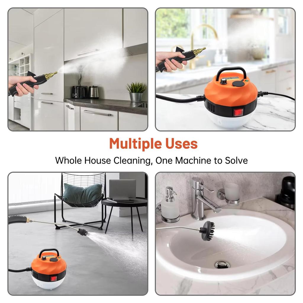 Limpiador de Vapor de Alta Temperatura – Tanque Grande para Campanas de Cocina, Limpieza de Coches, Esterilización y Uso Doméstico Resistente a Ácidos