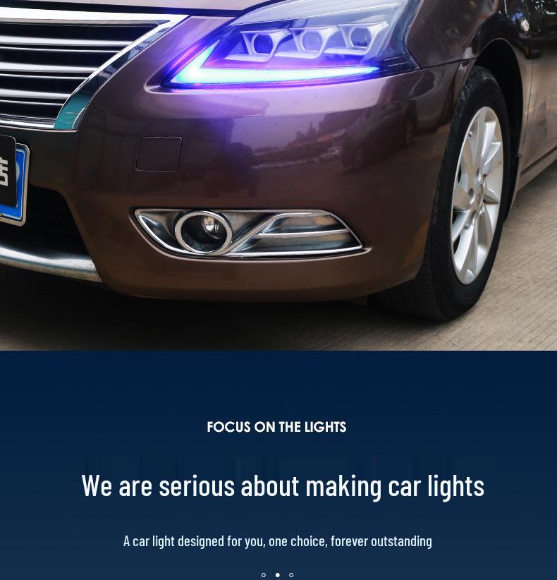 LED Headlight Assembly for 12-14 Sylphy: Daytime Running, Flowing Turn Signals